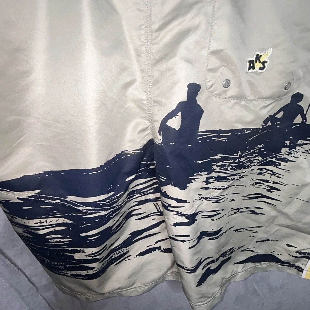 Mens Akdmks Warriors Board Shorts Size 3XL Large Logo  Y2K 46-50 waist 29.5 long